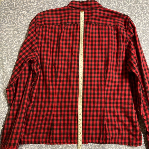 Lauren Ralph Lauren Red Black Checkered Button Down Large Crest Logo Size Large - Picture 11 of 12